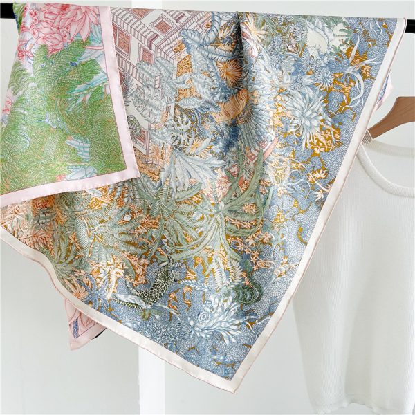 Brand Design Women Luxury Silk Scarves Double Side Print