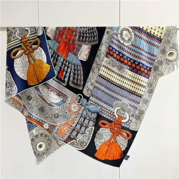 Design Armored Warrior Brand Double Side Print Big Square Shawl