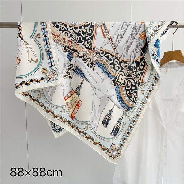 Double Side Print 100% Silk Square Scarves Free Shipping