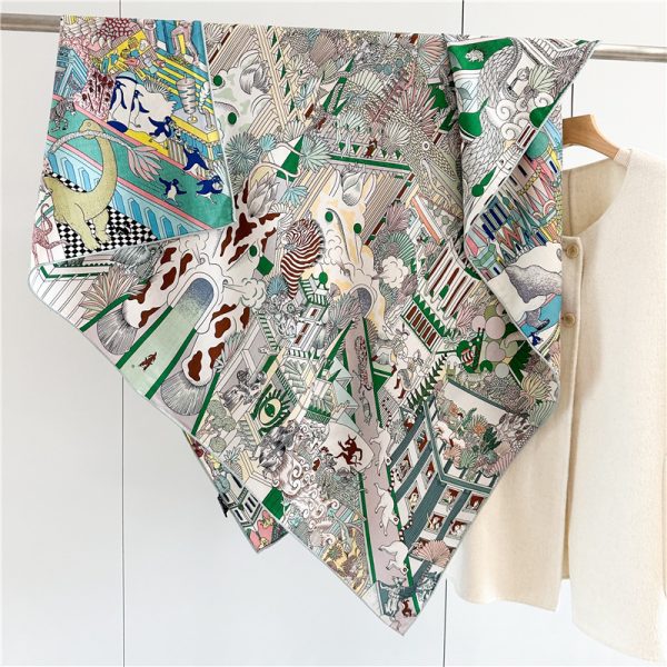 Factory Direct Print Silk Wool Women Muffler Shawl