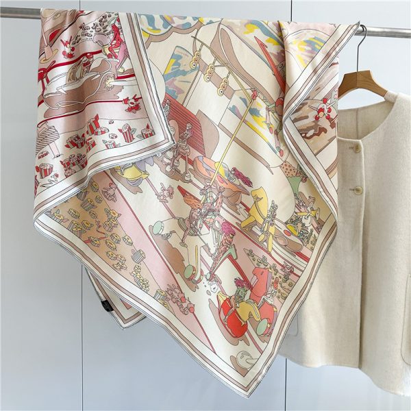 Fashion Design Print Big Square Wool Shawl