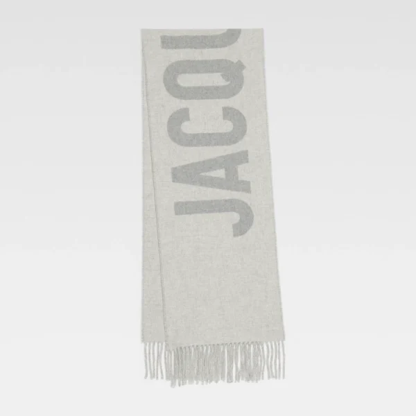 Grey Logo Design Wool Women Men Shawl Jacquemus
