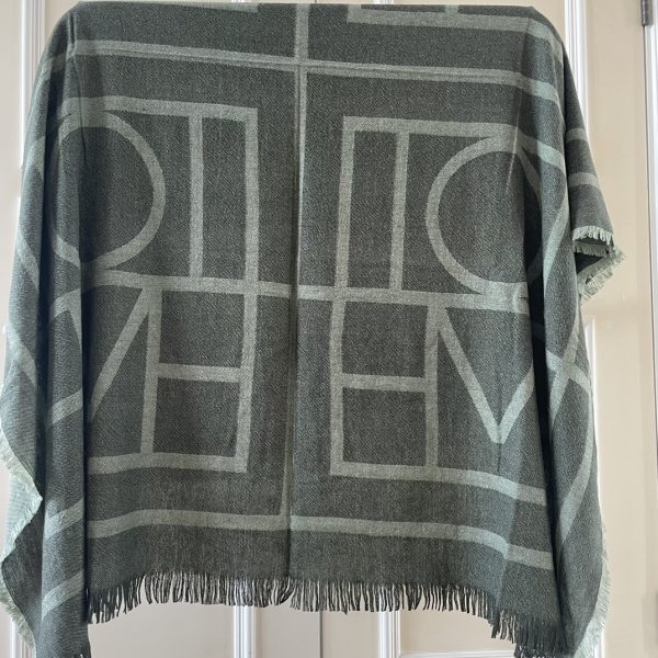 Luxury Brand Logo Lady Cashmere Saquer Woven Shawl