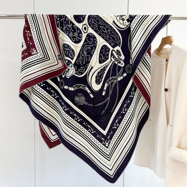 Silk Wool Square Fashion Shawl