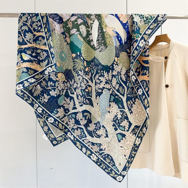 Silk Wool Double Side Print Shawl