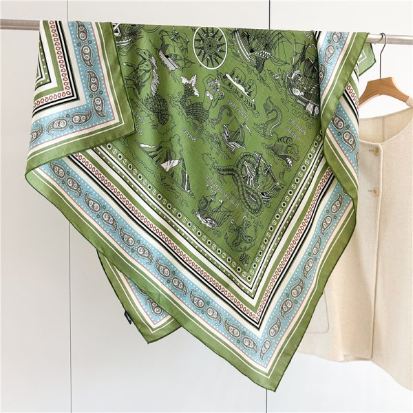Tatouages Marins Luxury Silk Wool Shawl for Women