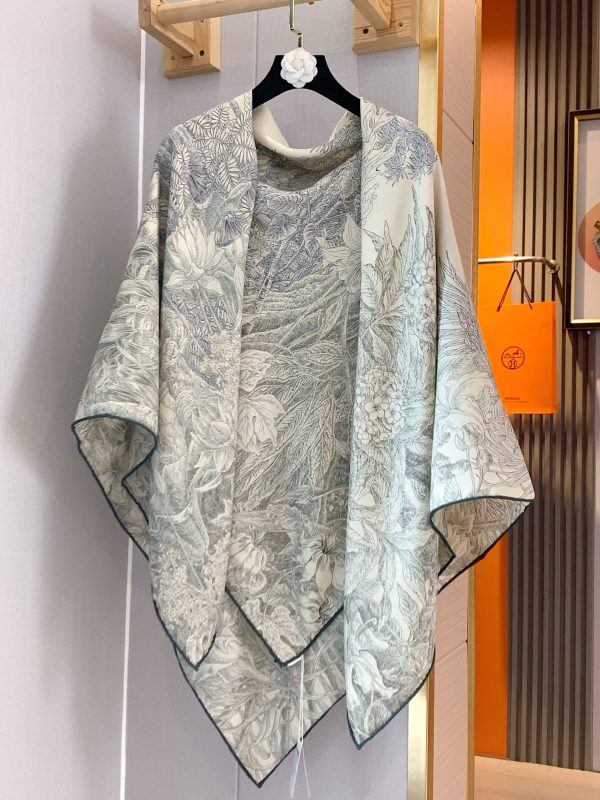 Brand Design Fashion Big Square Silk Cashmere Shawl