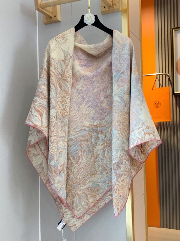 Brand Double Side Print Silk Cashmere Shawl