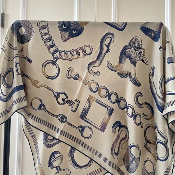 Designer Silk Cashmere Bandana Shawl