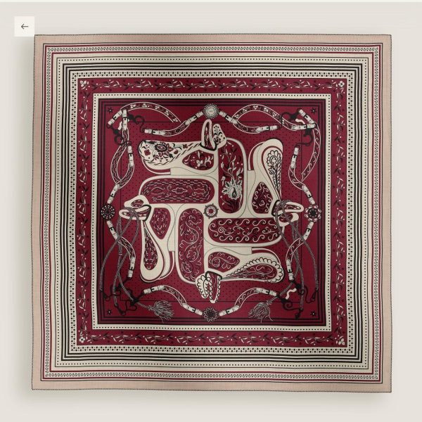 Fashion Square Print Silk Cashmere Shawl Bandana