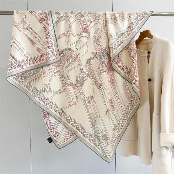 Lady Fashion Square Silk Wool Shawl