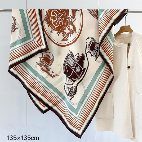 Luxury Brand Women Silk Wool Muffler Shawl