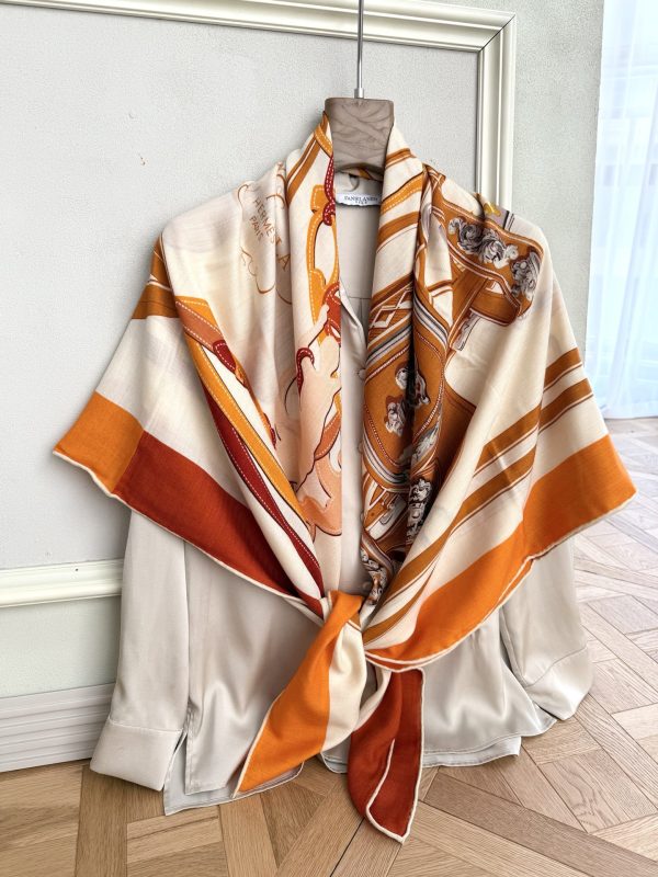 Silk Cashmere Big Bandana Shawl